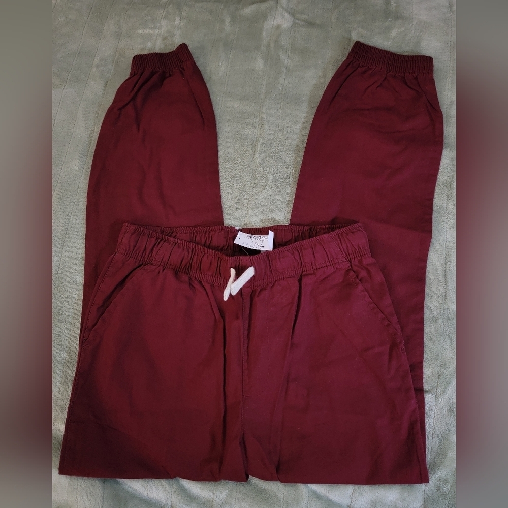 The Children's Place Boys Woven Maroon Joggers Size 14 - Picture 8 of 9